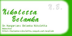 nikoletta belanka business card